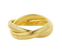 Edforce Stainless Steel Twisted Love Knot Omega Stretch Bangle Bracelet for Women, 10mm Width, Stainless Steel, no gemstone