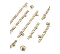 EDFPRBVD Solid Brass Ball Shaped Base Long Handle Hardware Gold Copper Pull Kitchen Cabinet Drawer 1Pcs(8891-128)