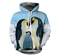 EDFRTQKF Animal Penguin 3D Printed Long Sleeve Casual Hoodie Men Women Fashion Sports Pullover Adult Streetwear