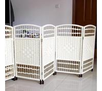 EdfYHSL Children's Folding Screen Portable Partition Wooden Screen, Freestanding Wall Partition, Indoor Privacy Partition, Hand Woven Rattan screen partition(80x30cm-4PCS)