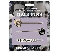 Edgar Allan Poe 3 Piece Hair Pins Set - Skull, Raven, and Nevermore Designs