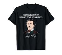 Edgar Allan Poe Beauty Strangeness Raven Quote Art T-Shirt