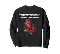 Edgar Allan Poe Heart Quote Gothic Floral Literature Art Sweatshirt