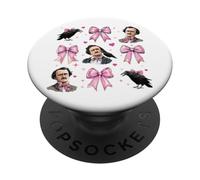 Edgar Allan Poe Literature Girl Coquette Bow Pink Mom PopSockets Adhesive PopGrip