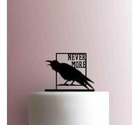 Edgar Allan Poe Never More Acrylic Cake Topper 3mm Thick Premium Laser Cut Cake Decoration for Birthday, Wedding, Baby Shower & Party Cakes Durable Reusable