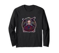 Edgar Allan Poe Nevermore Gothic Stained Glass Raven Long Sleeve T-Shirt