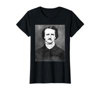 Edgar Allan Poe Portrait Value Graphic T-Shirt, Women, Black, S