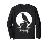 Edgar Allan Poe Raven on Skull Nevermore Gothic Literature Long Sleeve T-Shirt