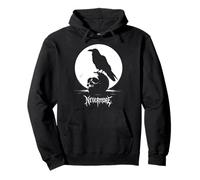 Edgar Allan Poe Raven on Skull Nevermore Gothic Literature Pullover Hoodie