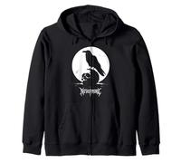 Edgar Allan Poe Raven on Skull Nevermore Gothic Literature Zip Hoodie