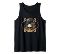 Edgar Allan Poe Raven Skull Gothic Floral Vintage Art Tank Top