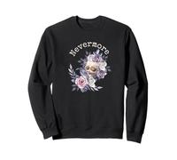 Edgar Allan Poe The Raven Nevermore Gothic Floral Womens Top Sweatshirt