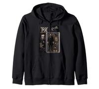 Edgar Allen Poe Action Figure Scary Stories Reading Lover Zip Hoodie