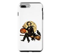 Edgar Allen Poe Jack O Lantern Pumpkin Full Moon Broomstick Case for iPhone 7 Plus/8 Plus