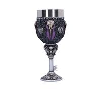 Nemesis Now B4725P9 Edgar's Raven Goblet 18cm, Resin w. Stainless Steel, Purple,silver