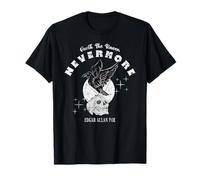 Edgar Allen Poe | The Raven Nevermore | Poetry Vintage Skull T-Shirt