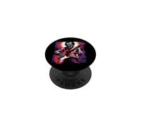 Edgar Allen Poe Zombie Undead Playing Guitar Horror Alt Goth PopSockets Adhesive PopGrip