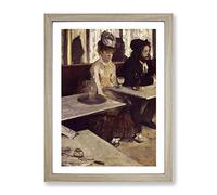 Edgar Degas Absinthe Drinkers In A Cafe Framed Wall Art Print A4 Oak