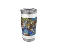 Edgar Degas Ballerina's in Blue Ballet Impressionism Art Stainless Steel Insulated Tumbler