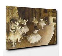 Edgar Degas Ballet Rehersal on Stage Canvas Print | Gallery Wrapped 30mm Frame Wall Art | 30x20 inches | Ready to Hang | Modern Picture | Living Room Bedroom Lounge Office