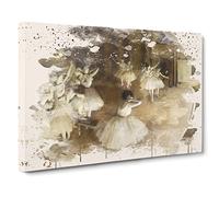 Edgar Degas Ballet Rehersal on Stage Modern FC Canvas Print | Gallery Wrapped 30mm Frame Wall Art | 30x20 inches | Ready to Hang | Modern Picture | Living Room Bedroom Lounge Office