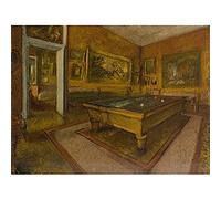 Edgar Degas Billiard Room At Menil Hubert Art Print Canvas Premium Wall Decor Poster Mural