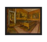 Edgar Degas Billiard Room At Menil Hubert Large Framed Art Print Poster Wall Decor 18x24