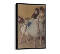 Edgar Degas Dance Examination White Canvas Floater Frame Print Picture Art - Black Frame 24 inch wide x 36 inch high