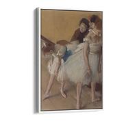 Edgar Degas Dance Examination White Canvas Floater Frame Print Picture Art - White Frame 20 inch wide x 30 inch high