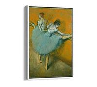 Edgar Degas Dancers At The Barre Canvas Floater Frame Print Picture Art - White Frame 20 inch wide x 30 inch high