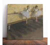 Edgar Degas Dancers Practicing at The Bar Canvas Print | Gallery Wrapped 30mm Frame Wall Art | 20x20 inches | Ready to Hang | Impressionist Picture | Living Room Bedroom Lounge Office
