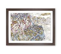 Edgar Degas Dancers Preparing No.2 Modern BG Framed Print | A4 Walnut Framed Wall Art | Ready to Hang | Modern Nature Picture | Living Room Bedroom Lounge Office