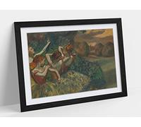 Edgar Degas, Four Dancers Gold Brown Framed Wall Art Print Picture - A1 - Black Frame