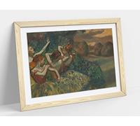 Edgar Degas, Four Dancers Gold Brown Framed Wall Art Print Picture - A4 - Light Oak Frame