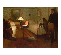 Edgar Degas Interieur Großer Kunstdruck auf Leinwand, Premium-Poster, Wandbild