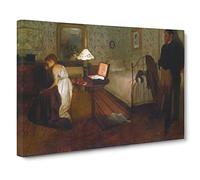 Edgar Degas Interior Classic Painting Canvas Wall Art Print Ready to Hang, Framed Picture for Living Room Bedroom Home Office Décor, 24x16 Inch (60x40 cm)