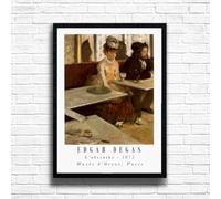 Edgar Degas - L'absinthe Poster print, Famous classic paintings, Iconic painters art work, A4 / A3 Home Decoration Wall Art Deco, Frame options available (A3 Print Only)