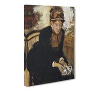 Edgar Degas Miss Cassatt Classic Painting Canvas Wall Art Print Ready to Hang, Framed Picture for Living Room Bedroom Home Office Décor, 24x16 Inch (60x40 cm)
