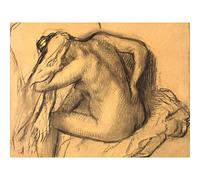 Edgar Degas Poster After The Bath Woman Drying Her Hair, großer Kunstdruck