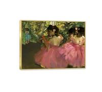 Edgar Degas Prints on canvas Dancers in Pink Impressionist Art Posters Cool Canvas Wall Art Bedroom Living Room Classroom Decoration 80x60cm(32x24in) Framed
