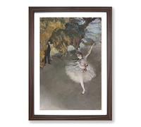 Edgar Degas The Star Ballerina Framed Wall Art Print A2 Walnut