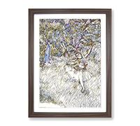 Edgar Degas The Star Ballerina Modern Bg Framed Print | A4 Walnut Framed Wall Art | Ready to Hang | Modern Space Picture | Living Room Bedroom Lounge Office