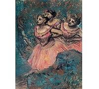 Edgar Degas Three Dancers In Red Costume Art Print Canvas Premium Wall Decor Poster Mural