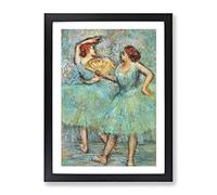 Edgar Degas Two Dancers Classic Painting Framed Print | A4 Black Framed Wall Art | Ready to Hang | Classic Historical Picture | Living Room Bedroom Lounge Office