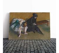 Edgar Degas Waiting Canvas Print | Gallery Wrapped 30mm Frame Wall Art | 30x20 inches | Ready to Hang | Modern Picture | Living Room Bedroom Lounge Office