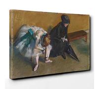 Edgar Degas Waiting Canvas Print | Gallery Wrapped 30mm Frame Wall Art | 30x20 inches | Ready to Hang | Modern Picture | Living Room Bedroom Lounge Office