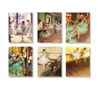 Edgar Degas Wall Art Set, 6PCS Ballet Dancer Fine Art Print, Famous Paintings Pictures for Girls Room Decoration/School 8x10in (Edgar Degas)