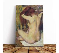 Edgar Degas Woman Combing her Hair Canvas Print | Gallery Wrapped 30mm Frame Wall Art | 24x16 inches | Ready to Hang | Modern People Picture | Living Room Bedroom Lounge Office