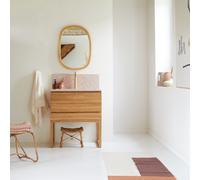 Edgar - Solid teak and premium pink terrazzo bathroom unit, 80 cm. Pink