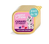 Edgard & Cooper Chicken Duck Sterilized Kitten Food 16 x 85 g, Wet Food Grain Free Natural Ingredients, High in Protein, No Added Sugars